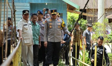 Wakapolda Riau Cek Pembangunan Jembatan Merah Putih Presisi di Kuansing, Brimob Siap Dukung Percepatan